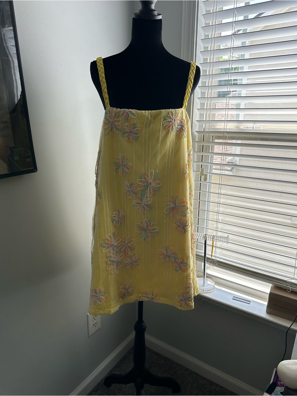 Lena Yellow Embroidered Detail dress